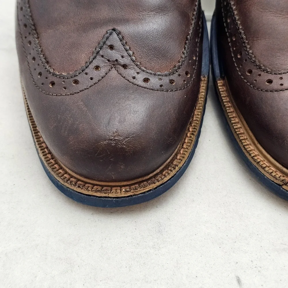 Cole Haan Mens Great Jones Wingtip Oxford Shoes Leather Grand.os C21826 Sz 9‎